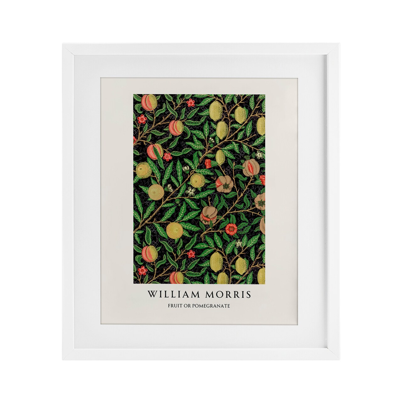 Stupell Industries William Morris Fruit Or Pomegranate Black Framed Print Under Glass, design by Vintage Hustle
